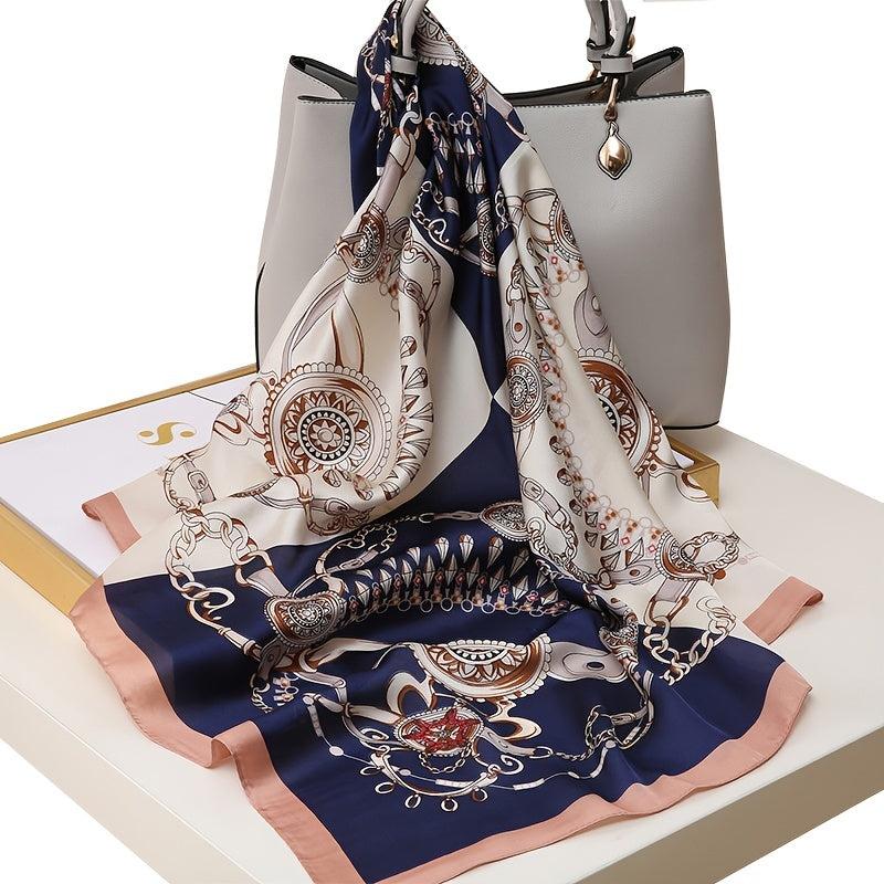 Silk Scarf Womens Printing Scarves Square Satin Headscarf