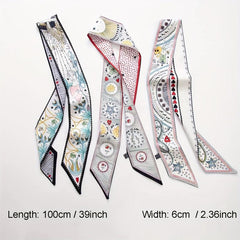Tarot Double Layer Twill Scarf Silk Ribbon Neckerchief Bag