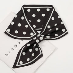 Polka Dots Print Skinny Silk Scarf Women's Neck Scarves