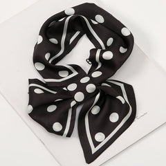 Polka Dots Print Skinny Silk Scarf Women's Neck Scarves