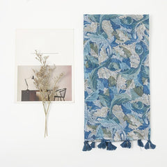 Floral Printed Tassel Scarf Warm Scarves Long Lightweight Scarf