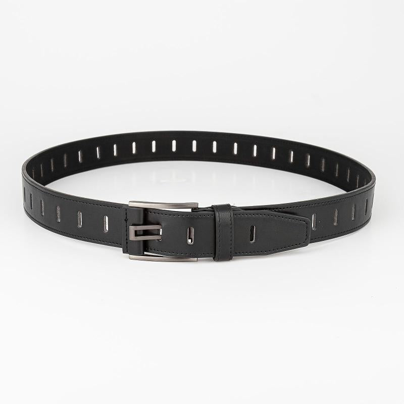 Casual Men's PU Leather Belt with Wide Stitch Buckle