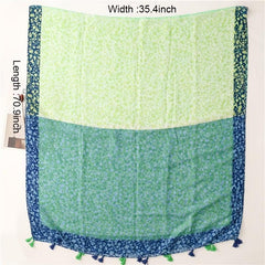 Women Floral Tassel Scarf Printed Hijab Shawl Lightweight Scarf