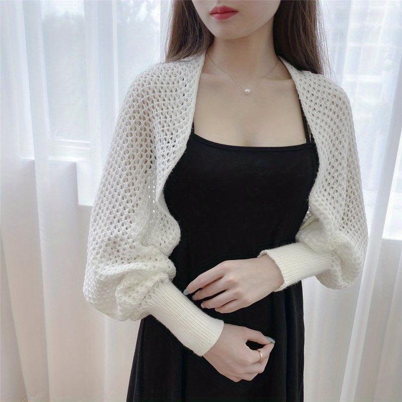 Honeycomb Hollow Shawl Knitted Wrap Breathable Warm Cape