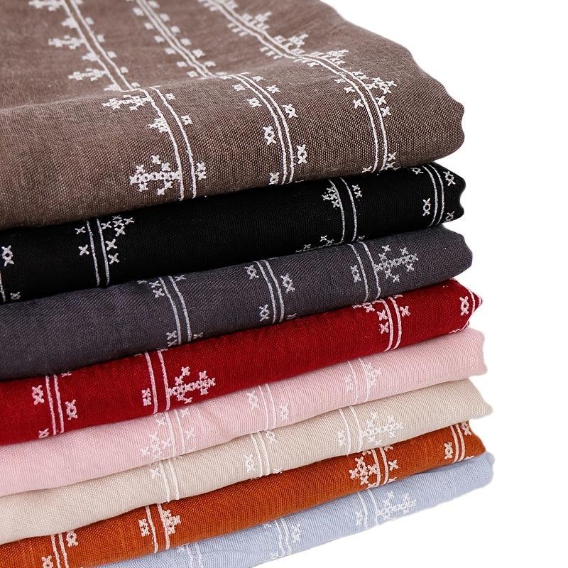 Casual Printed Fringe Scarf Women's Retro Solid Warm Shawl