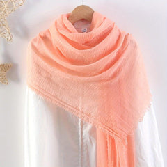 Thin Breathable Bandana Wrinkle Raw Edge Shawl Casual Outdoor
