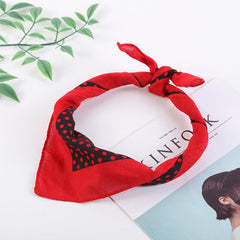 Dotted Print Bandana Hip Hop Square Scarf Cotton Neckerchief Unisex