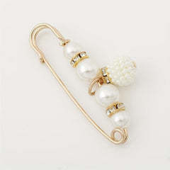 5pcs Pearl Decorated Scarf Pins Waist Safety Pins Brooches