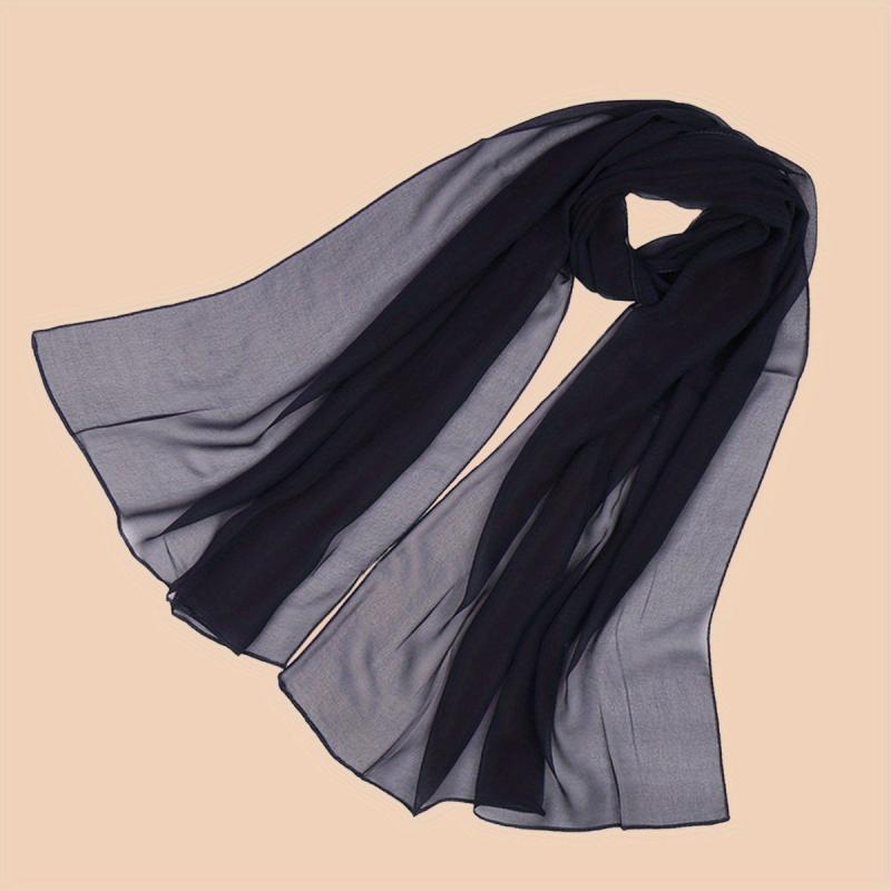 Chiffon Scarf Solid Sheer Shawl Lightweight Breathable Wrap