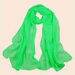 Chiffon Scarf Solid Sheer Shawl Lightweight Breathable Wrap