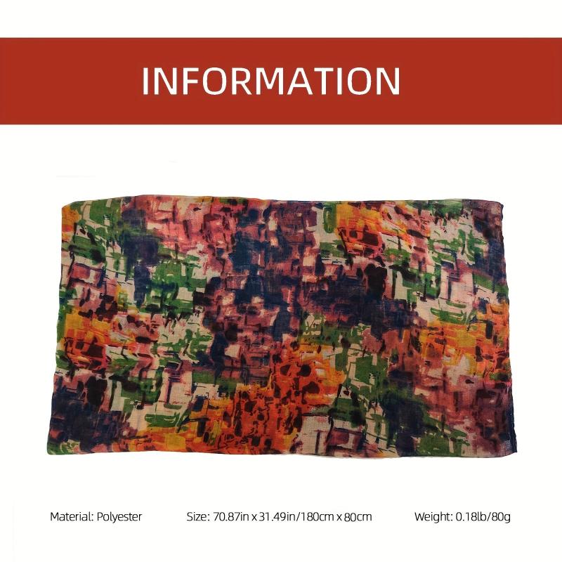Vintage Graffiti Print Warm Scarf Boho Block Shawl