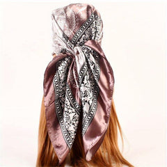 Paisley Print Bandana Silk Hijab Vintage Neckerchief for Women