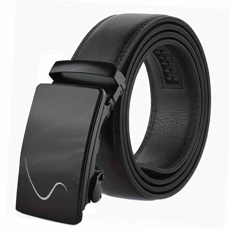Men's Automatic Buckle Belt PU Leather Business Waist Strap