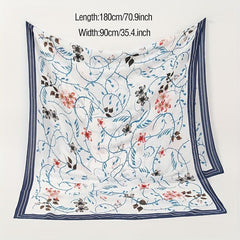 Geometric Print Scarf Lightweight Sunscreen Breathable Shawl Wraps