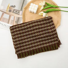 Houndstooth Cashmere Scarf Fringed Neckscarf Shawl