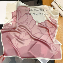 Elegant Satin Square Scarf Silk Like Hair Scarf Head Wrap Sunscreen Headscarf