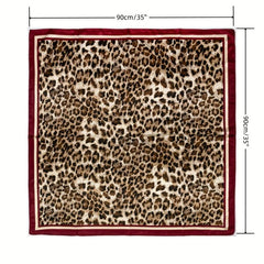 Leopard Printed Headscarf Satin Square Scarf Bandana Silk Feeling Headband