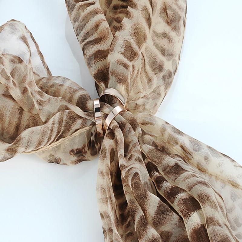 Scarf Ring Three Circles Hollow Hijab Scarf Clip Buckle Decorative Ribbon Fasten