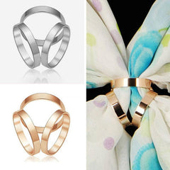 Scarf Ring Three Circles Hollow Hijab Scarf Clip Buckle Decorative Ribbon Fasten