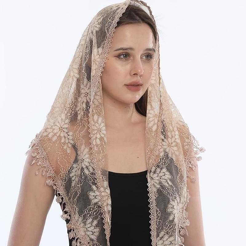 Triangular Lace Veil Prayer Church Veil Women Headcovering Lace Scarf