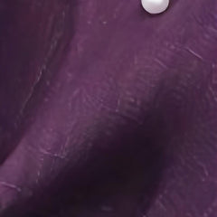 Faux Pearl Decor Raw Trim Scarf Shawl Wrap for Daily Wear Purple