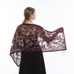Tassel Decorated Thin Printed Shawl for Women