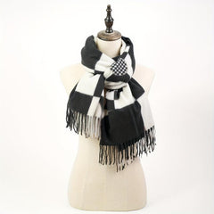 Cashmere Scarf Long Warm Fringed Shawl Casual Plaid Printed Unisex Wrap