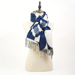 Cashmere Scarf Long Warm Fringed Shawl Casual Plaid Printed Unisex Wrap