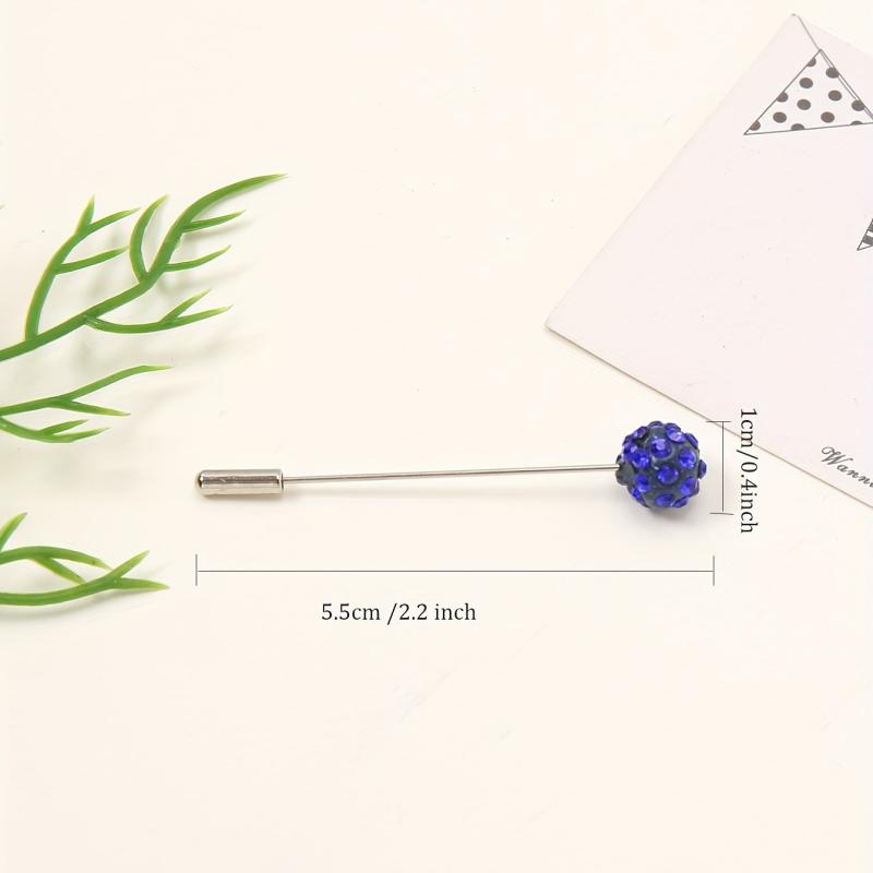 12pcs Resin Rhinestone Scarf Pin Round Bandana Turban Clip