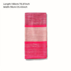 Boho Gradient Plaid Scarf Thin Breathable Headscarf Windproof Fringed Scarf