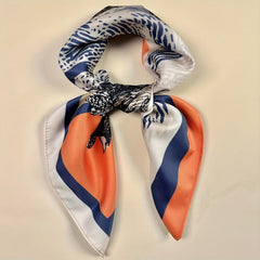 59 Horses & Block Square Scarf Vintage Headband Ladies Small Scarf