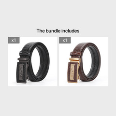 Men's Leather Belt with High Alloy Buckle
