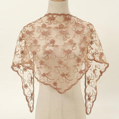 Embroidered Lace Triangle Scarf Vintage Headscarf