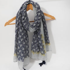 Vintage Floral Print Boho Scarf Tassel Shawl