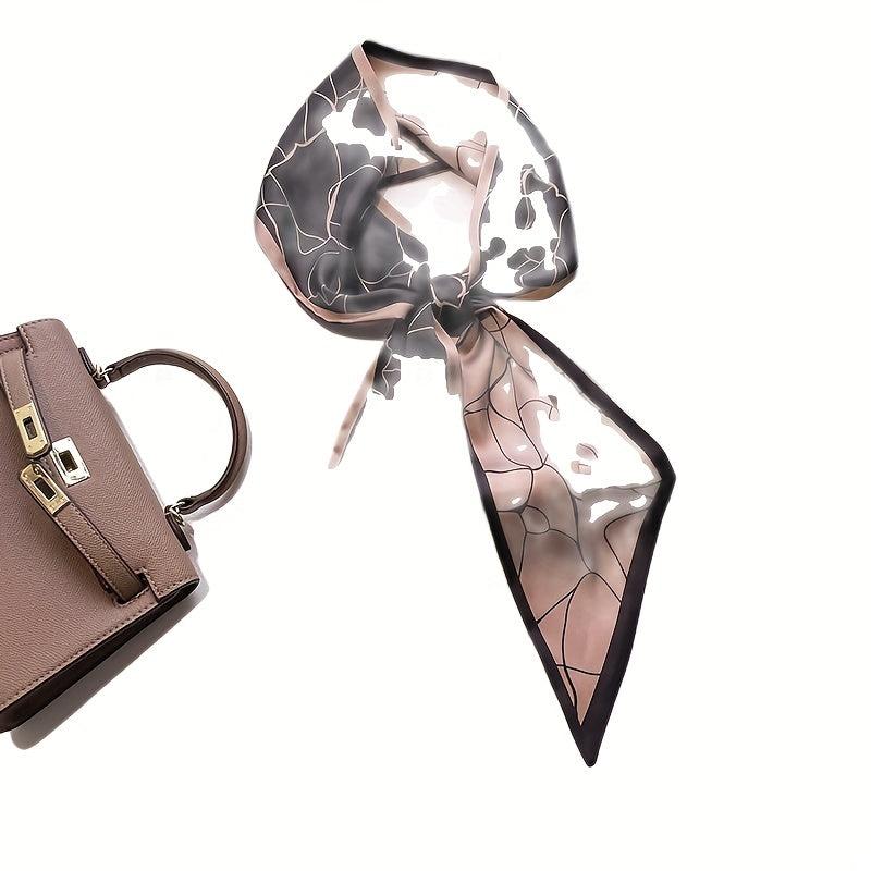 Flower Print Vintage Twilly Scarf Neckerchief French Style Hair Ribbon