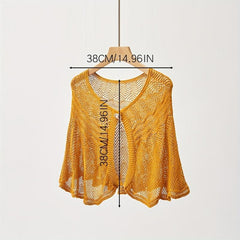 Solid Hollow Shawl Casual Knitting Scarf Inelastic Sunscreen Shawl