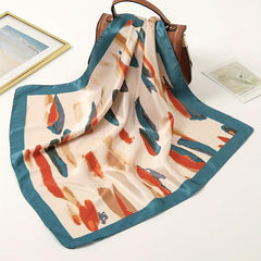 Colorful Tid Dye Print Bandana Graffiti Satin Square Scarf Neckerchief