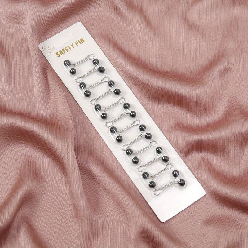 12pcs Faux Pearl Scarf Pin Headscarf U Shape Clip Shawl Brooch Multicolor