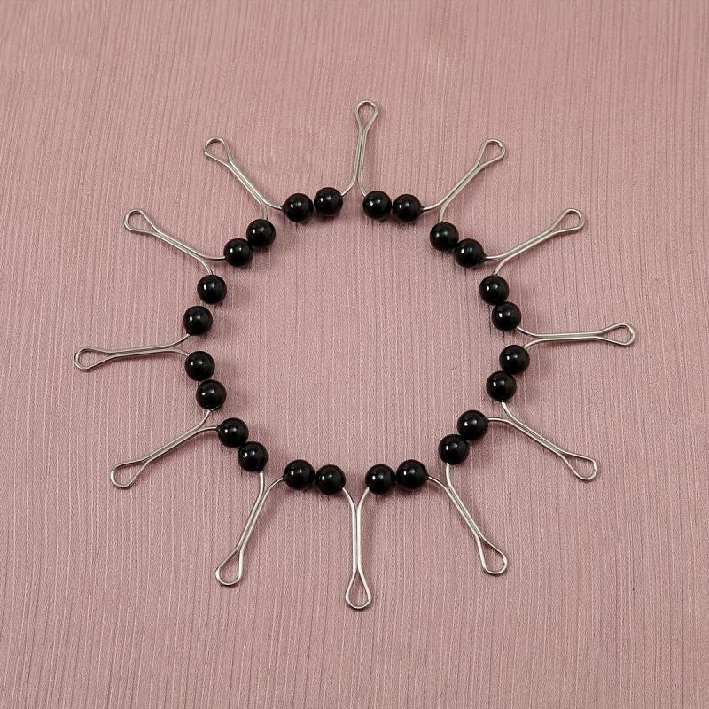 12pcs Faux Pearl Scarf Pin Headscarf U Shape Clip Shawl Brooch Multicolor