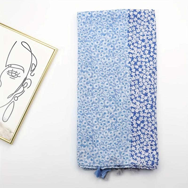 Daisy Printed Scarf Sunscreen Fringed Shawl Classic Casual Wrap