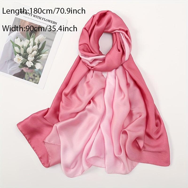 Gradient Sunscreen Large Shawl Silk Feeling Soft Wrap