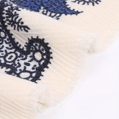Paisley Print Square Scarf Pleated Shawl Women Windproof Head Wrap