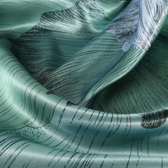 Silk Satin Plant Printed Square Scarf for Office