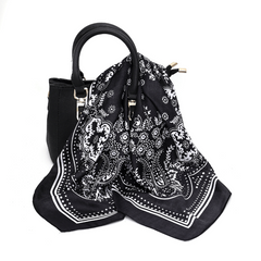 Paisley Print Square Scarf Neckerchief Bandana Silk Head Wrap Hair Accessory