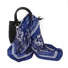 Paisley Print Square Scarf Neckerchief Bandana Silk Head Wrap Hair Accessory