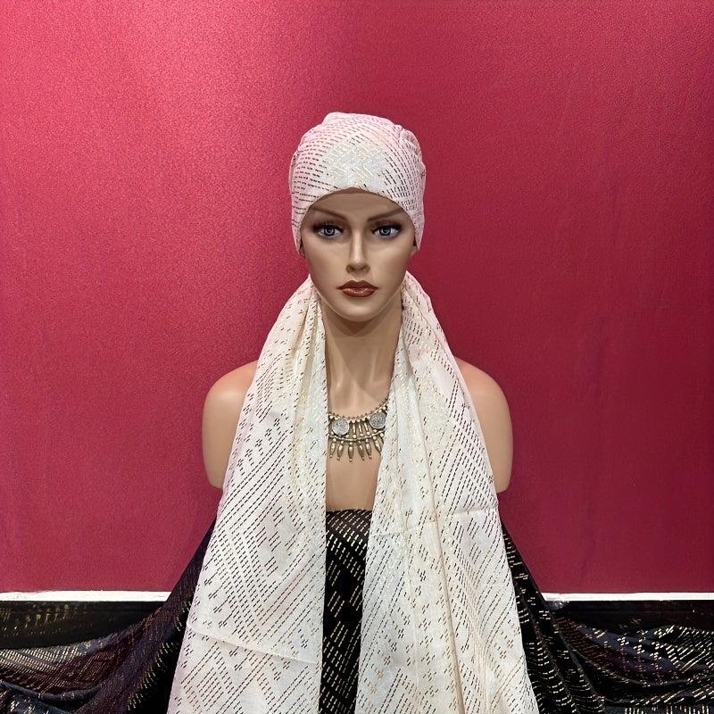 Hot Stamping Beige Large Scarf Cotton Shawl Women Hijab