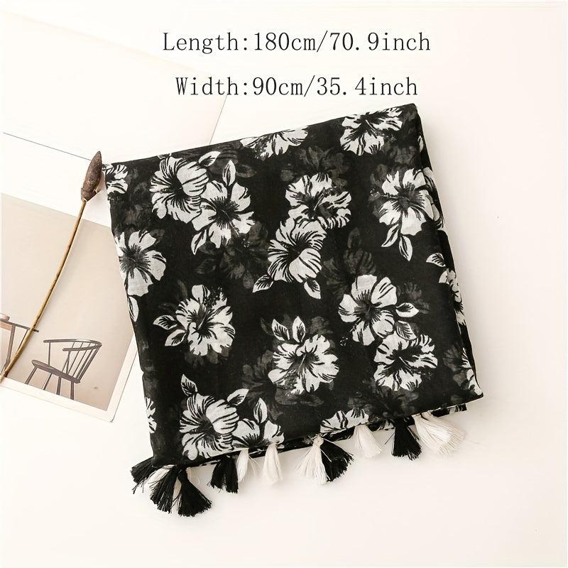 Fringed Scarf Thin Breathable Sunscreen Shawl Soft Long Wrap