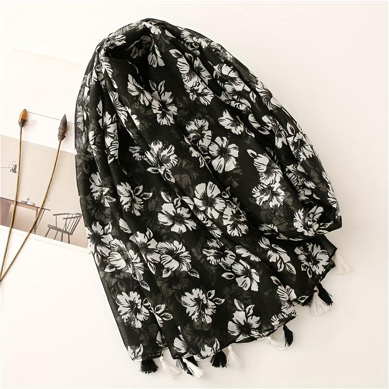 Fringed Scarf Thin Breathable Sunscreen Shawl Soft Long Wrap