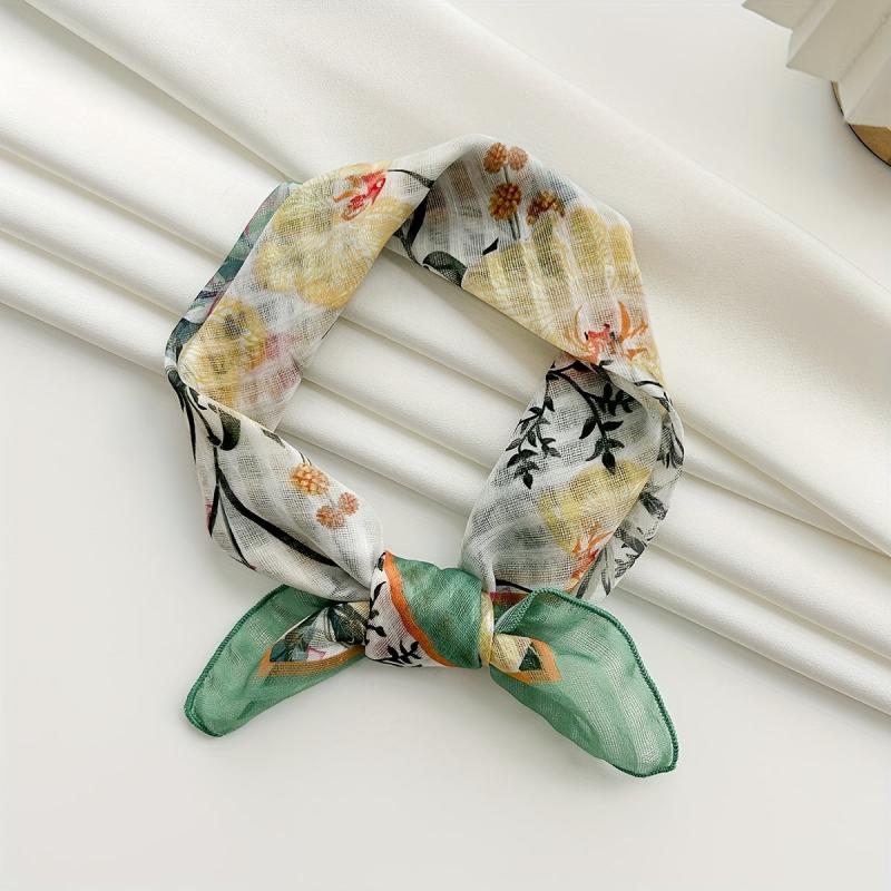 Cartoon Flower Bandana Linen Scarf Headband Handkerchief Polyester Face Covering