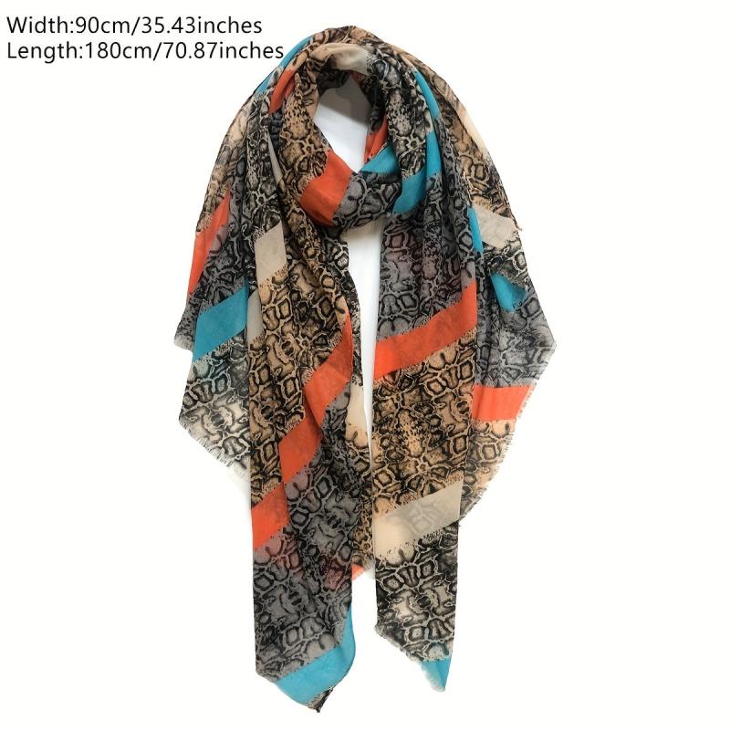 Vintage Breathable Print Scarf Sunproof Shawl for Spring & Summer